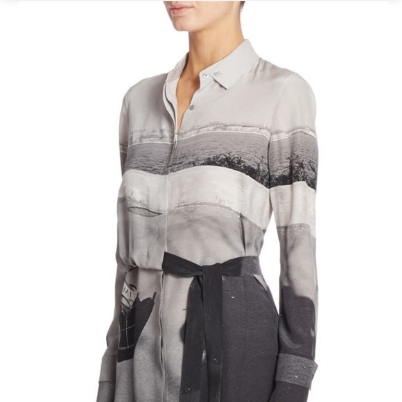 silk button down shirt dress